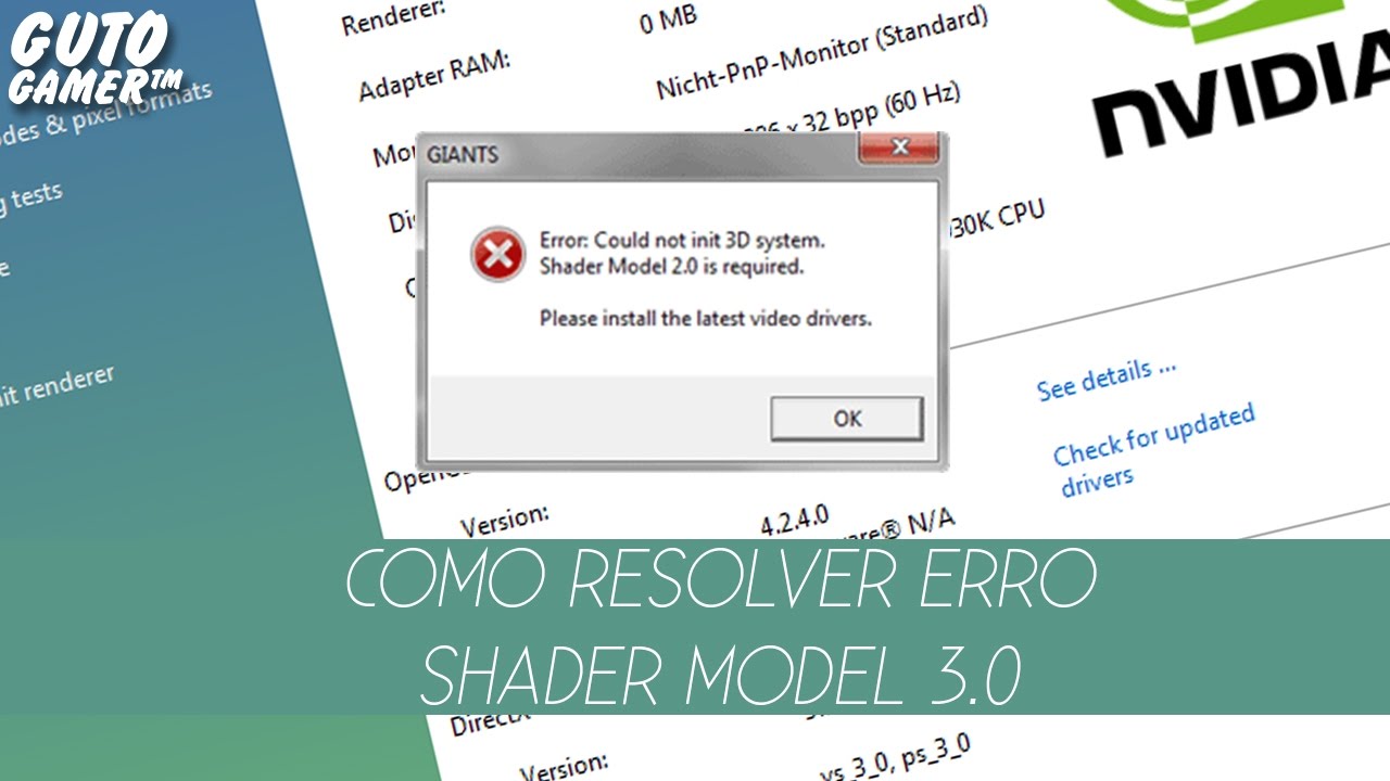 shader model 3.0 download for windows 10 nvidia